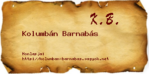 Kolumbán Barnabás névjegykártya