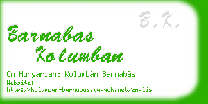 barnabas kolumban business card